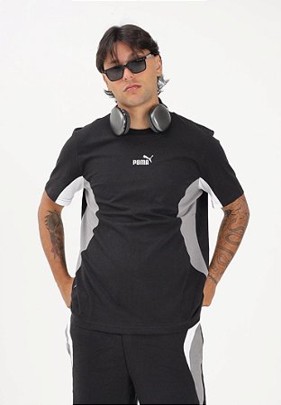 Camiseta Puma Masculina Ess Block-Preta 69169801