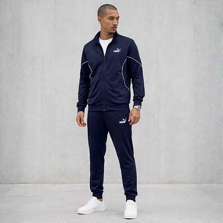 Agasalho Puma Masculino Poly Piping Suit -Azul Marinho  69176516