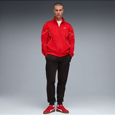 Agasalho Puma Masculino Poly Piping Suit - Vermelho/preto  69176511