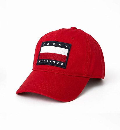 Boné Masculino Tommy Hilfiger "Plaquinha"-Vermelho 69J1413