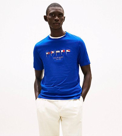 Camiseta Tommy  Hilfiger Bandeira Nautica-Azul Royal-4300159518
