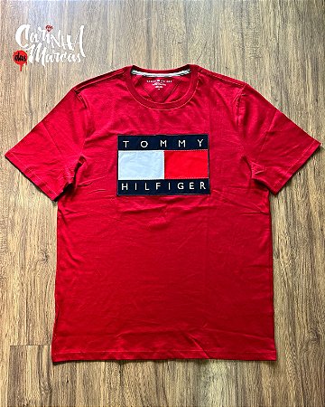 Camiseta Tommy Hilfiger Masculina-Vermelha XM07429600
