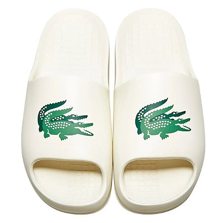 Chinelo Lacoste Masculino Serve Slide 2.0- Off White