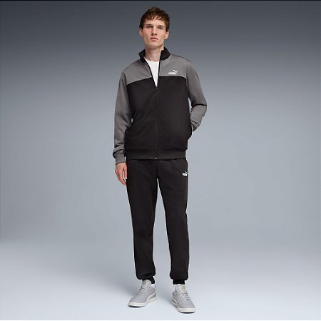 Agasalho Puma Masculino Poly Colorblock Cinza/Preto