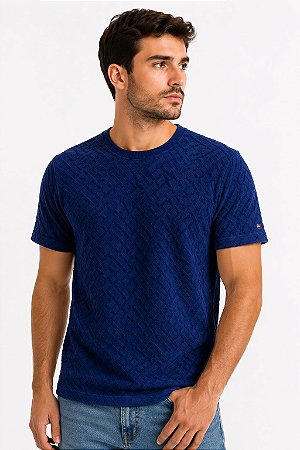 Camiseta  Masculina  Tommy Hilfiger Monograma-Azul Marinho 0MW42381