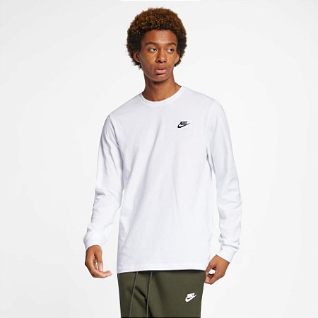 Camiseta Nike Manga Longa Sportswear Branca AR5193-100