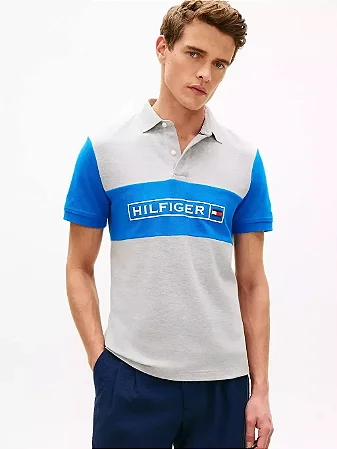 Polo Masculina Tommy Hilfiger -Cinza XM07333
