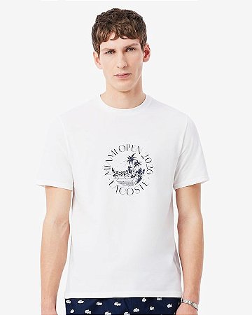 Camiseta Masculina Lacoste Miami Open 2026-Branca 4H8103