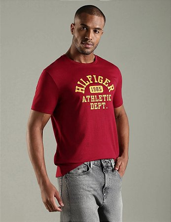 Camiseta Masculina Tommy Hilfiger-Vinho  XM05718