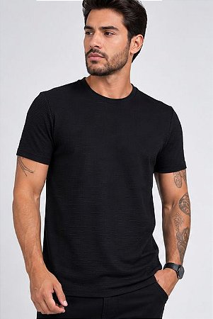 Camiseta Masculina Texturizada-Preta 437C
