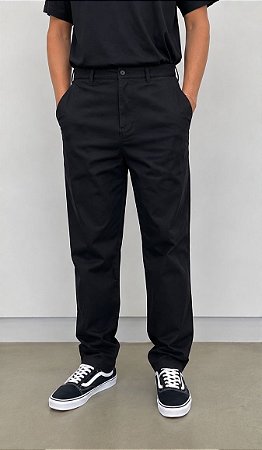 Calça Masculina alfaiataria  Poliester Sport Fino-Preta (Tamanho G1)