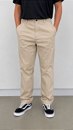Calça Masculina alfaiataria  Poliester Sport Fino-Bege CL6B