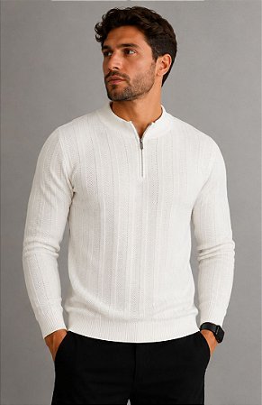 Suéter  Masculino Texturizado-Branco 5723