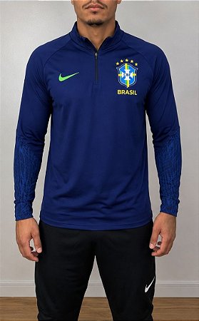 Manga Longa Nike Masculina Seleção Brasileira-Azul Marinho DR4617