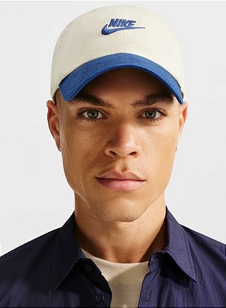 Boné Nike Masculino Club H86 Creme/azul - FB5368230