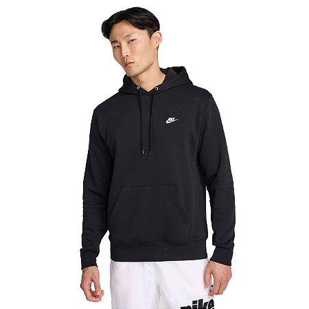 Moletom Masculino Nike Club Fleece-Preto FN3859