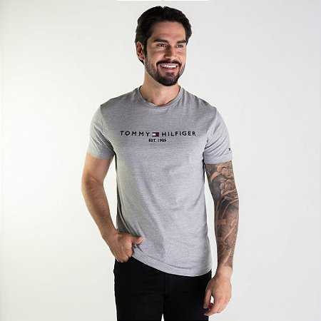 Camiseta Masculina Tommy Hilfiger 1985-Cinza