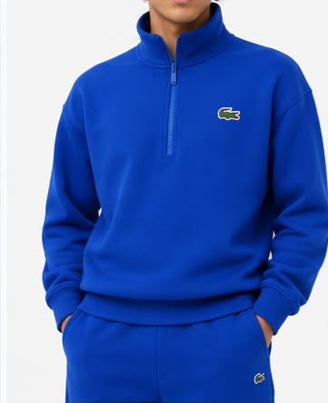 Moletom  Meio Ziper Lacoste Masculino-Azul SH8255