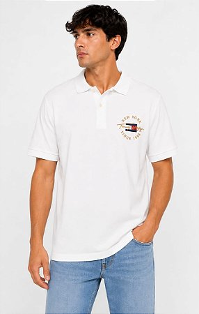 Polo Tommy Hilfiger Masculina-Branca 78J6833