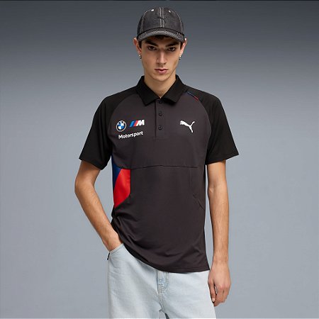 Polo Masculina Puma BMW M Motorsport-Preta 713718001