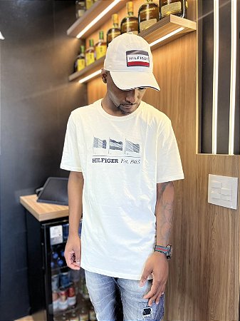 Camiseta Tommy Hilfiger Masculina-Off White XM07434720