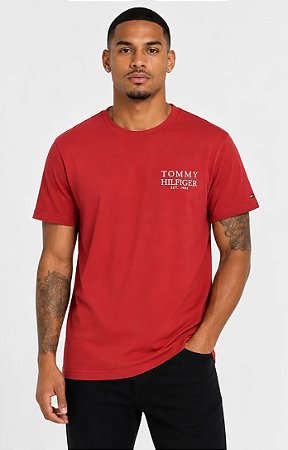 Camiseta Tommy Hilfiger Masculina-Vermelha MW42374