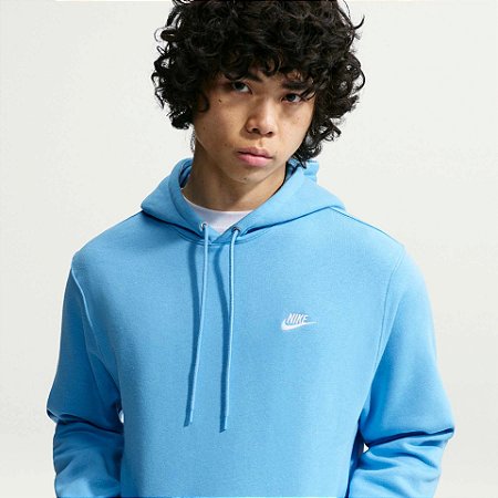 Moletom Masculino Nike Club Fleece-Azul FN38594
