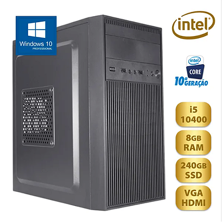 COMPUTADOR INTEL CORE I5 10400 8GB RAM SSD 240GB WINDOWS 10 PRO - INTEL