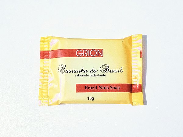 Mini Sabonete Hidratante para Hotel Grion 15g Castanha do Brasil cx 500 un