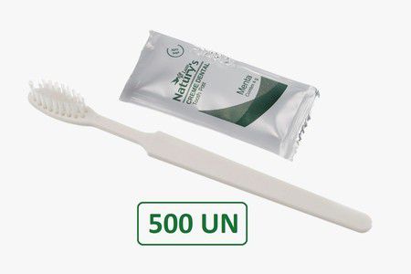 Kit Higiene Dental para Hotel Escova + Creme Dental 3g cx 500 un