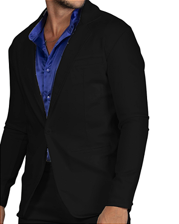 Blazer Slim Acetinado Preto