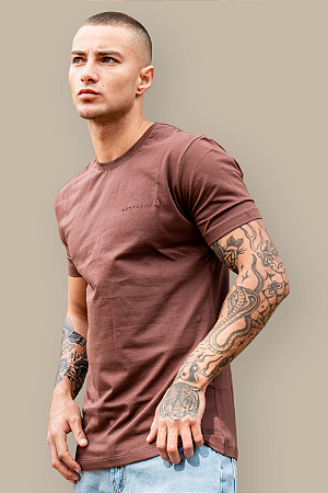 Camiseta Regular Minimal Marrom