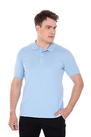Polo Piquet com Elastano Azul Claro