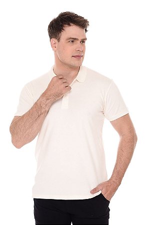 Polo Piquet com Elastano Off White