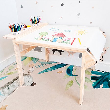 Mesa Infantil para Desenho 2 a 8 anos Madeira e MDF Bobi