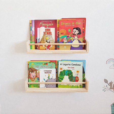 Kit com 2 Revisteiros Infantis de Parede Bobi