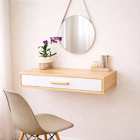 Penteadeira Mesa Suspensa Madeira MDF Vert