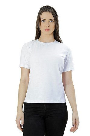 Camiseta Ixória Básica Feminina Gola Redonda Branca