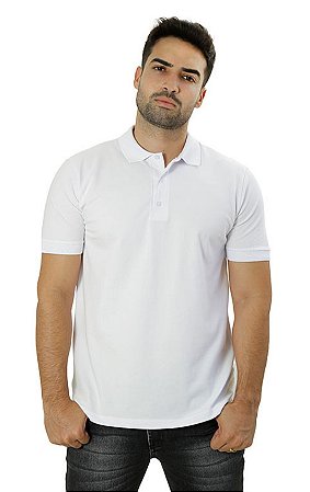 Camisa Masculina Gola Polo Ixória Branca Piquet Elastano Pima