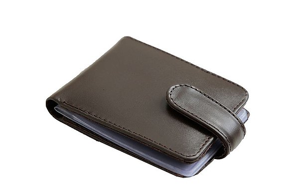 Carteira Masculina Ixória Couro Legítimo Lisa Café Abotuadura