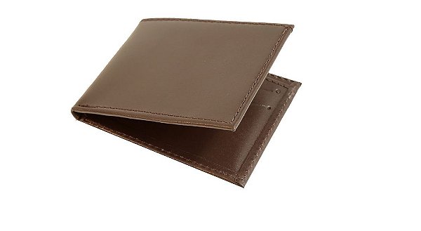 Carteira Masculina Ixória Couro Legítimo Slim Lisa Café