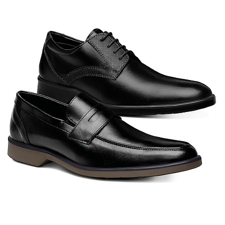 Kit 2 Pares Sapatos Masculino Confort Urban Preto 45001