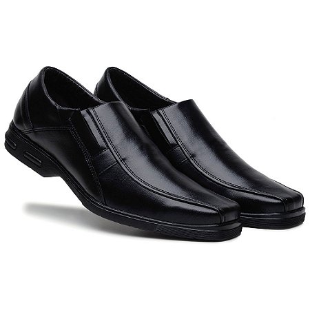 Sapato Masculino Social Comfort Fly Bico Quadrado Preto 80002