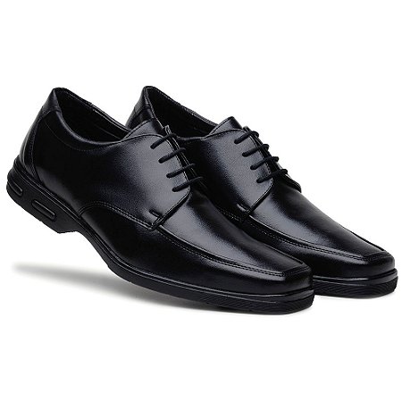 Sapato Masculino Social Comfort Fly Bico Quadrado Preto 80010