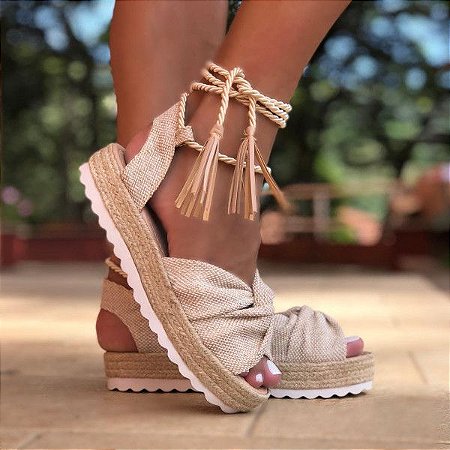 sandalia flatform rasteira