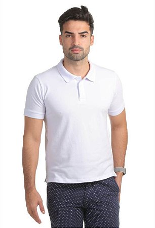 Camiseta Masculina Gola Polo Ixória Branca Piquet