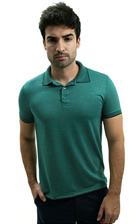 Camiseta Masculina Gola Polo Ixória Verde Prime Viscose Luxo