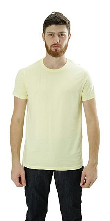 Camiseta Masculina Algodão Básica Ixória Amarela