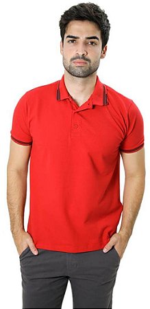 Camiseta Masculina Gola Polo Ixória Piquet Gold Vermelha
