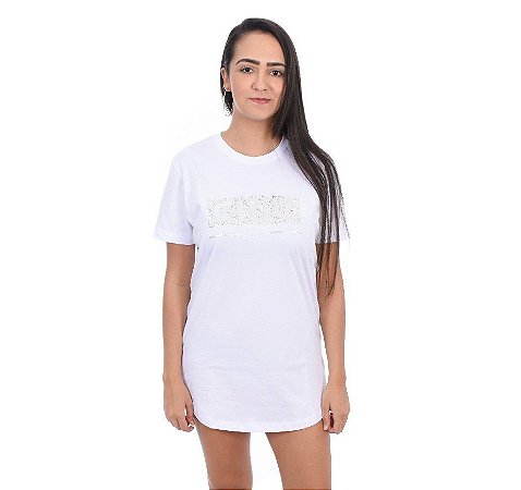 Camiseta Swag Vestido Algodão Dgn Branca Chic Forever